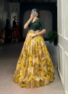 Mustard Colour Tussar Silk With Printed Lehenga With Blouse Indo Western Bulk Orders In India NNK1137